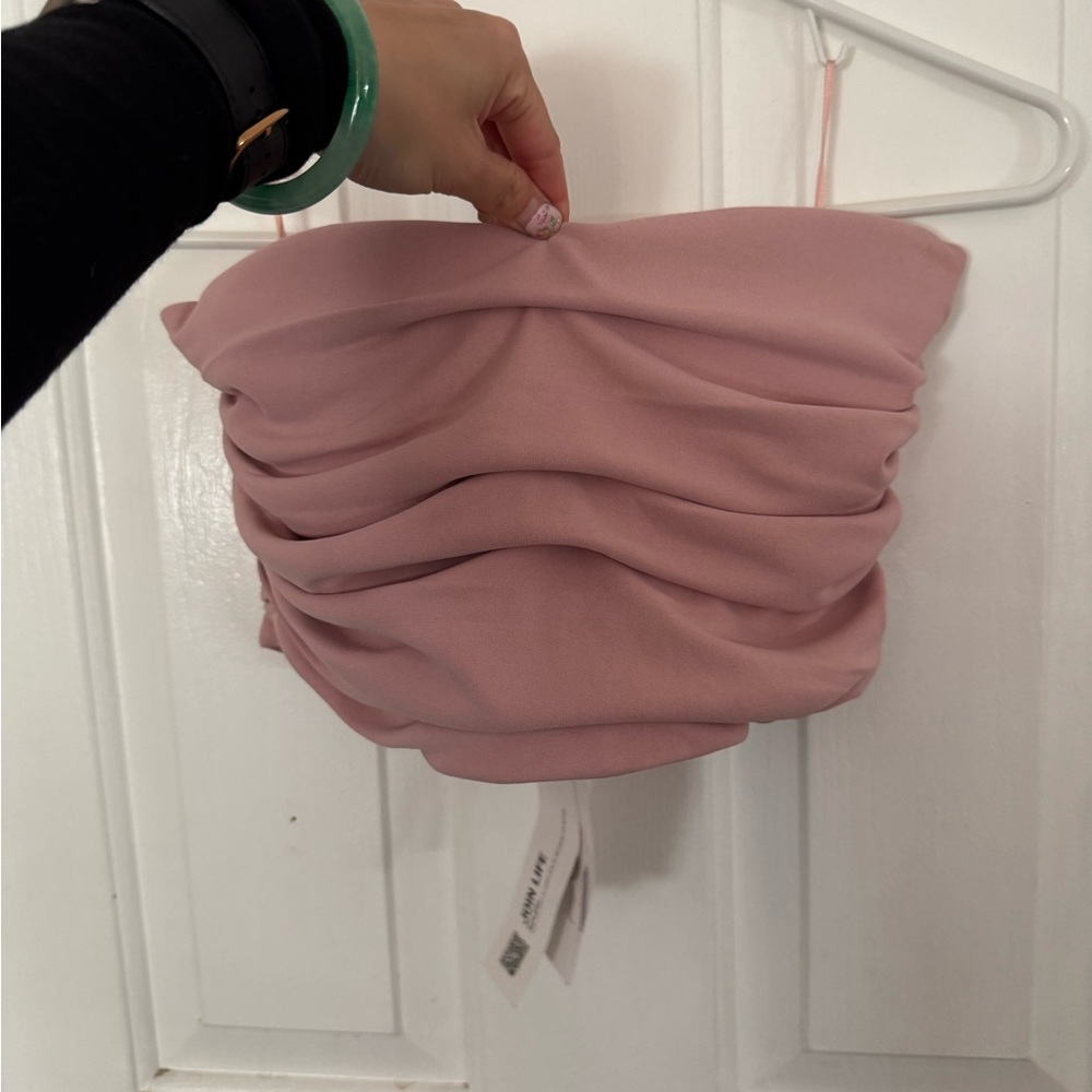 Zara Pink Ruched Crop Top